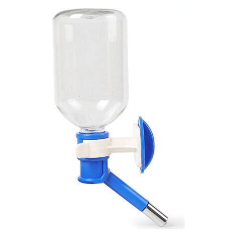 Ahlsen Distributeur d'eau anti-goutte pour animaux de compagnie, la bouilloire pour bouteille d'eau pour cage de chenil pour chien peut être élevée et abaissée (bleu) (1/3)