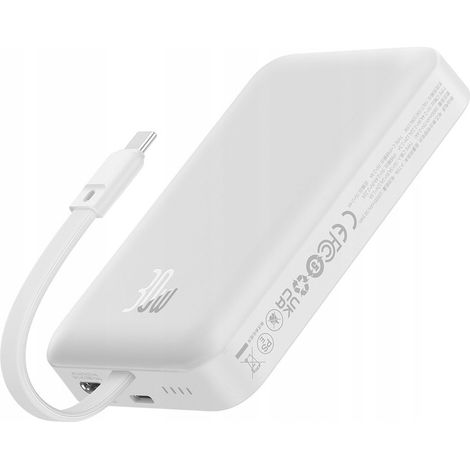 Mini Powerbank MagSafe 10000mAh 30W con cavo USB-C da 0,3 m, bianco (1/5)