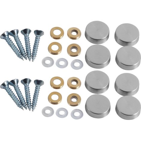 Clous à miroir en acier inoxydable de 16 mm avec capuchon à vis (8 pièces) (1/4)