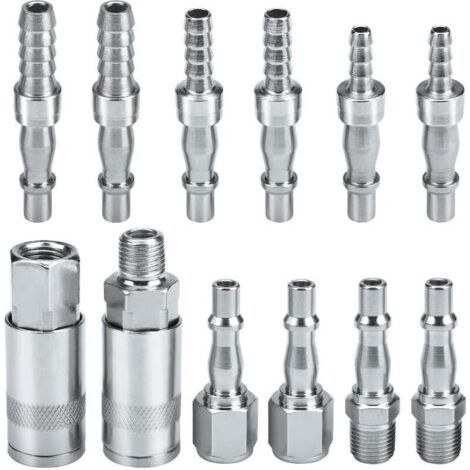 BARKBUSTERS Lntyq Tuyau De Conduite D'air Compresseur Raccord Coupleur D'air et Kit Plug Couplings Connecteur Mâle Femelle, BSP 1/4\ (1/4)