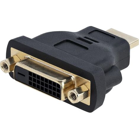 1 Adaptateur HDMI vers DVI-D, Connecteur mâle HDMI femelle DVI-D, Bidirectionnel, Noir, Pour écran et ordinateur (1/5)