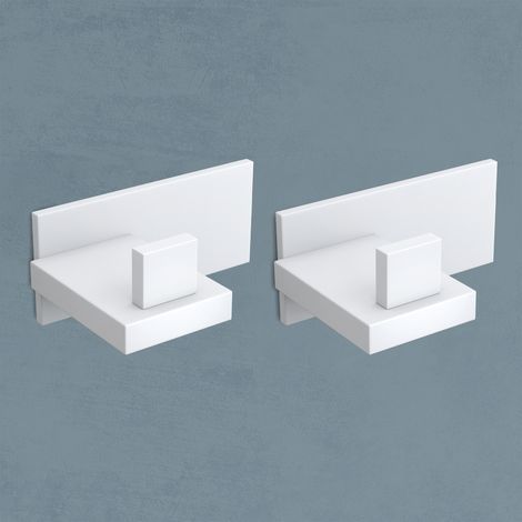doporro Set 2 Ganci Adesivi da Parete in Acciaio Inox, Senza Forare, Antiruggine e Autoadesivi, Ideali per Bagno, Cucina o Camera da Letto, Bianco Opaco (1/5)