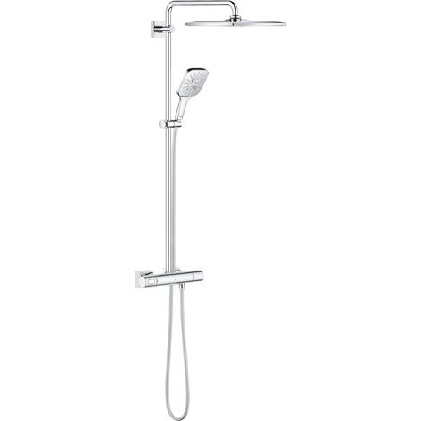Grohe – Système de douche Rainshower SmartActive 310 26649000 – Colonne thermostatique avec mitigeur – Pomme de tête 310 Cube – Flexible 1750mm (1/5)