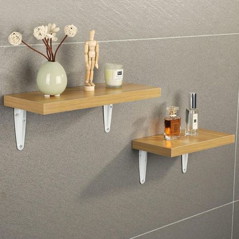 Étagère londonienne/fixation murale/support d'angle en métal estampé pour console, 145 mm x 115 mm, blanc brillant, lot de 4 (1/4)
