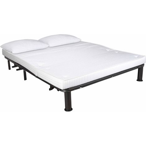 EVERGREENWEB - Divano letto Materasso Matrimoiale 140x190 in Waterfoam Ortopedico Prontoletto con Rivestimento sfoderabile e lavabile con 2 Cuscini supersoft abbinati Colore ROSSO - Evening (1/2)