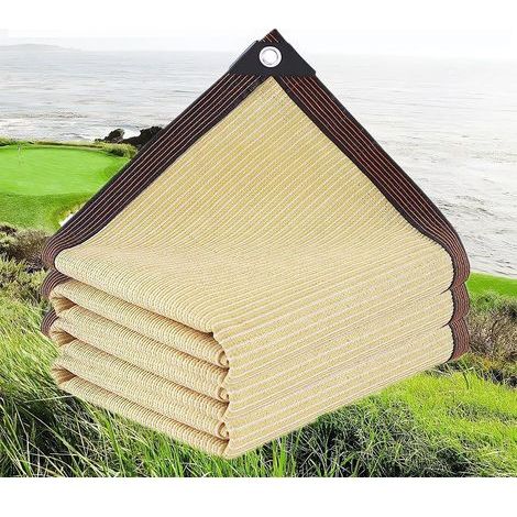 Voile Ombrage,HDPE Toile D'Ombrage Pergola Serres Filet D'ombrage,Protection Rayons 80-95% UV Filet D'ombrage,pour La Couverture VéGéTale/Jardin/Voitures/Terrasse/Camping,Beige,3x5m (1/5)