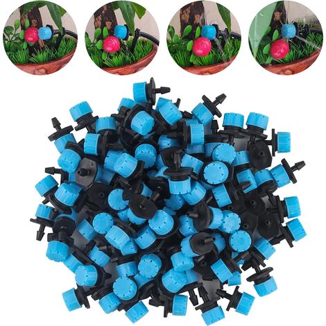 (bleu) - 110 gouttes d'irrigation réglables, arroseurs goutte à goutte pour massifs de fleurs, jardins et pelouses-AquaForge (1/5)