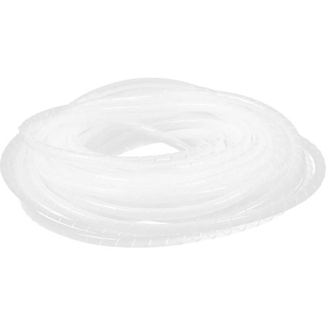 Organisateur de Gaine de Câble Flexible en Nylon Blanc Manchon Tubulaire Enroulé Résistant à l'usure pour Bureau et Salle Informatique (1/5)