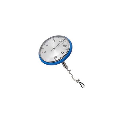 thermomètre de piscine analogique, 40.2005, adapté pour piscine et étang, acier inoxydable, lecture facile de la température de l'eau, bleu, (L) 110 x (L) 110 x (H) 138 mm (1/4)