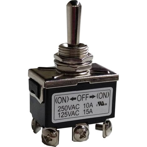 Interrupteur à levier RS PRO, (On)-Off-(On), 2RT, 10 A ( Prix pour 1 )