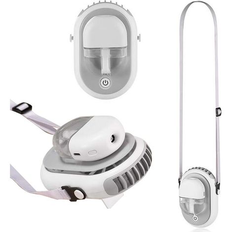 Ventilateur portable, ventilateur de cou, mini-éventail à main, gris-AquaForge (1/5)