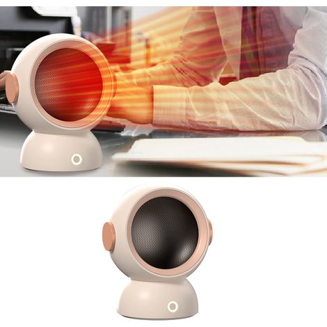 Chauffage soufflant portable, silencieux, à chauffage rapide, mini chauffage d'appoint, prise UE 220 V, rose, idéal pour le bureau ou la table. (1/5)