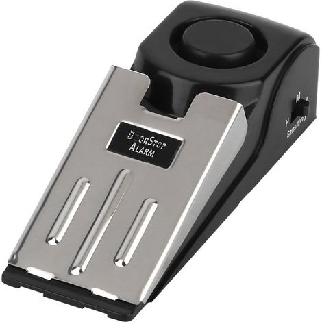 Alarme de bloc de porte femelle unique, alarme de prise de porte, alarme antivol à haut décibel de bloc de porte d'hôtel (noir) (1/3)