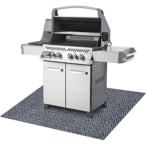MAGNUS 2954 Grillschutzmatte für Terrasse, draussen - grau grey 100x180 cm