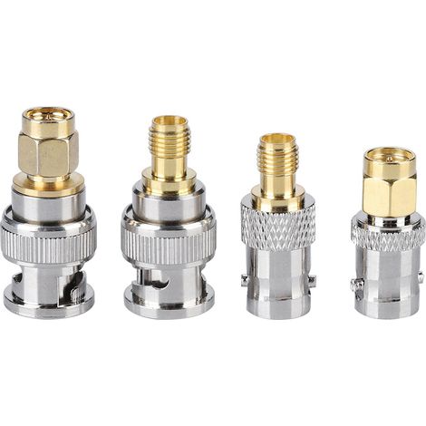 4 Pièces Connecteur Antenne Coaxial BNC Mâle/Femelle vers SMA Mâle/Femelle Adaptateur RF (1/5)