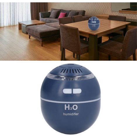 Batterie intégrée, humidificateur auto-redressable, humidificateur avec lumière RGB colorée, mini humidificateur, humidificateur d'air, bleu royal. (1/5)