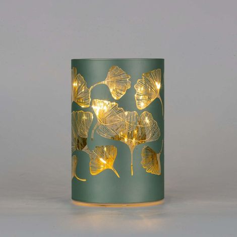 17cm Christmas Decorated Glass Vase LED Lamp with Warm White Lights for Indoor Festive Display (1/4)