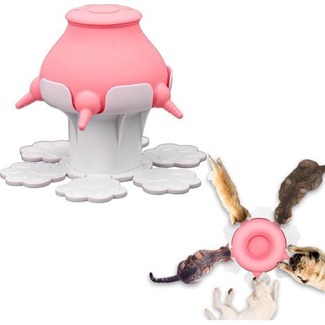 Solidchoice - Distributeur de lait pour plusieurs chiots - 300 ml, mignon, en silicone, avec 5 tétines (1/5)