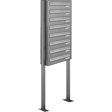 8er V2A Edelstahl Standbriefkasten Freistehend Durchwurfanlage (1/5)