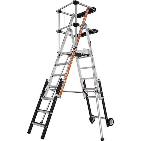 Scaletta telescopica da 5 a 7 gradini - Altezza max di lavoro 4m - 2274211