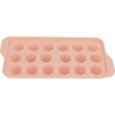 Moule à glaçons, facile à démouler, en polypropylène de qualité alimentaire, avec couvercle, joli bac à glaçons en forme de diamant, 18 compartiments, rose. (1/5)
