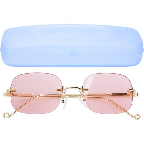Lunettes de soleil unisexes sans monture, élégantes et portables, protection UV pour voyage en extérieur (1/5)
