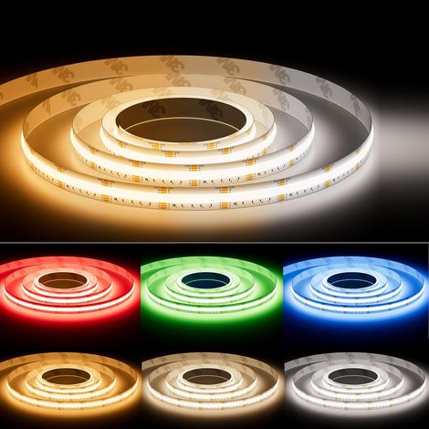 LED Strip COB RGBW/WW 10M 840LEDs/M RGB+CCT Color Temperature Adjustable 2700K-6500K, 24V Color Changing Light Strip for Home Decoration (Power Supply and Controller NOT Included)