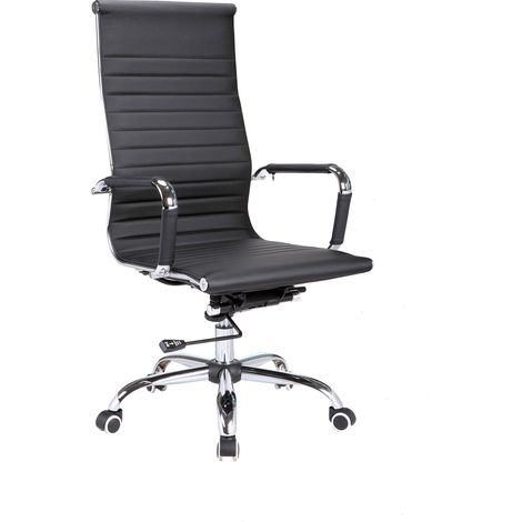 Chaise de bureau en simili-cuir noir, avec soutien haut, modèle EXECUTIVE (1/4)