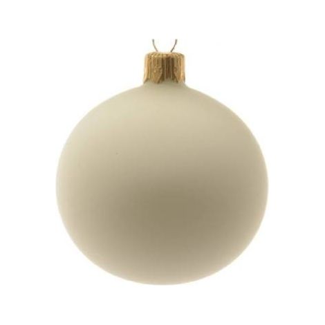 Box Da 6 Palline Natalizia In Vetro Decorazione Albero Bianco Opaco Cm 6