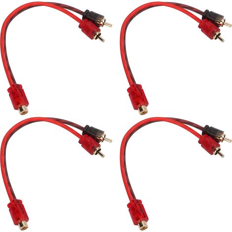 Câble audio RCA 4 pièces (1 femelle, 2 mâles) en Y, 20 cm de long, pour appareils avec prise jack 3,5 mm. (1/5)
