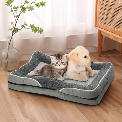 Light Grey Medium Size Removable and Washable Dog Bed 50cm W x 40cm D x 9cm H (1/5)