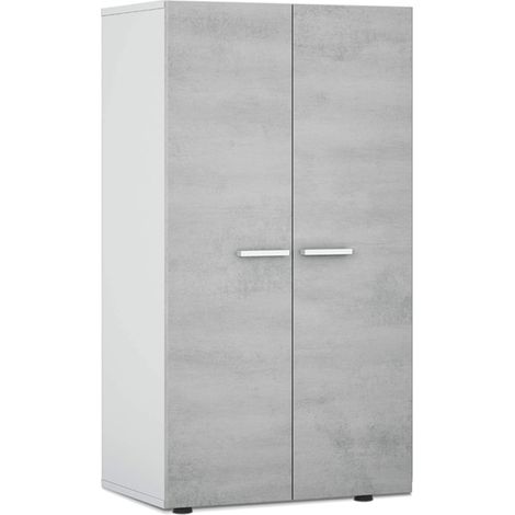 Platzsparender Schuhschrank mit sechs Einlegeböden 55 x 36 x 104 h Beton (1/4)