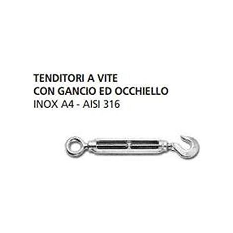 ORECA - 1 TENDITORE A VITE CON GANCIO EOCCHIELLO IN INOX 8 x 120 mm 0021518.IX