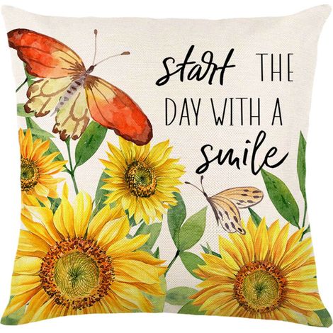 Funda de almohada Poaug de 45 x 45 cm con ribete de lino rústico, ideal para el hogar, bodas y ambientes interiores y exteriores.