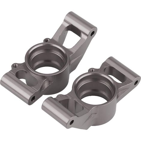 Support de moyeu d'essieu arrière en alliage d'aluminium pour voiture RC Traxxas X MAXX à l'échelle 1/5 (gris titane) (1/5)