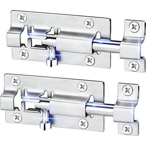 Set aus 2 robusten 3-Zoll-Edelstahl-Gleitbolzen, gebürsteter Oberfläche, mit 12 Schrauben. (1/4)