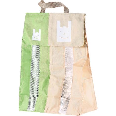 Organisateur de sacs poubelle suspendu à double port, support pour sacs poubelle de cuisine et salle de bain (vert fruit)-33.50X11.00X23.50CM-Green