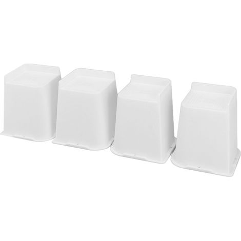 Lot de 4 rehausseurs de meubles de 15 cm (6 pouces) en forme de trapèze et de L, antidérapants, pour lit et canapé. Prolongateurs de pieds de meubles. (1/5)