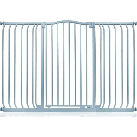 Safetots Extra Tall Curved Top Safety Gate, 143cm - 152cm, Matt Grey, Extra Tall 100cm in Height, Pressure Fit Stair Gate