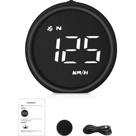 Compteur de vitesse GPS à affichage tête haute universel pour voiture avec vitesse, avertissement de survitesse, mesure du kilométrage, rappel de fatigue au volant pour tous les véhicules (1/5)