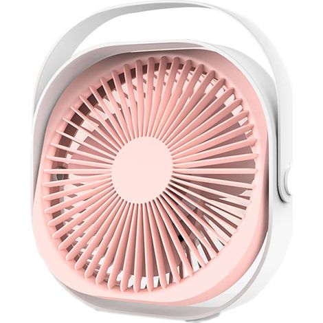 Ventilateur USB portable de bureau, ventilateur silencieux 360° rotatif, 3 vitesses réglables, ventilateur compact pour maison, bureau, chambre, voyage, usage quotidien (1/5)
