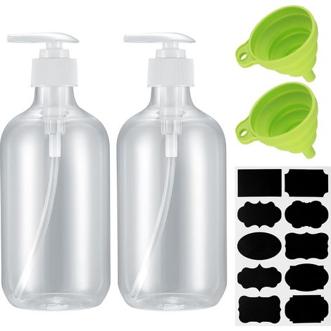 Flacon Bomba - 500 Ml - Recargable Para Champú Jabón Loción Aceite Detergente - 2 Unidades (1/5)