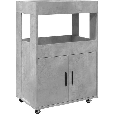 Bar Cart Concrete Grey 60x39.5x89 cm Engineered Wood vidaXL (1/5)