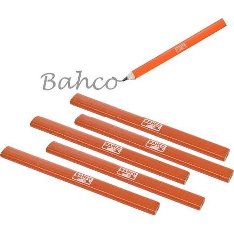 Bahco P-HB HB Grade Carpenters Pencils 5 Pack Orange