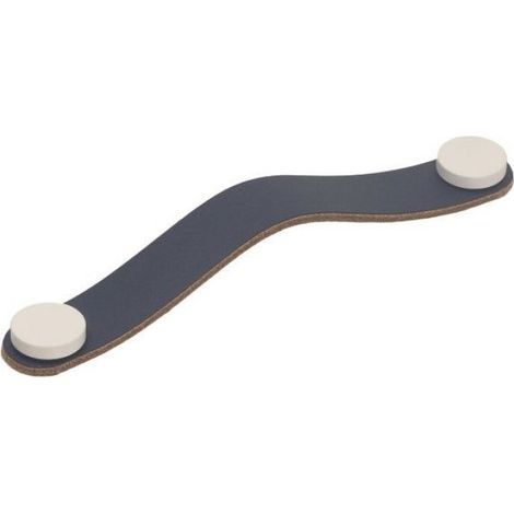 Poignée Cuir - 128 mm - Fixation Rivets Acier 18 mm - Pour Meubles Bois Style Rustique Scandinave Moderne - 1 Pièce
