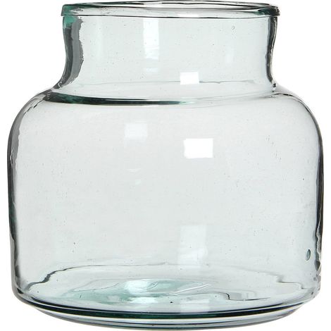 Grand Vase en Verre Recyclé Transparent pour Fleurs - H20 x Ø21 cm - PANGIVO (1/5)