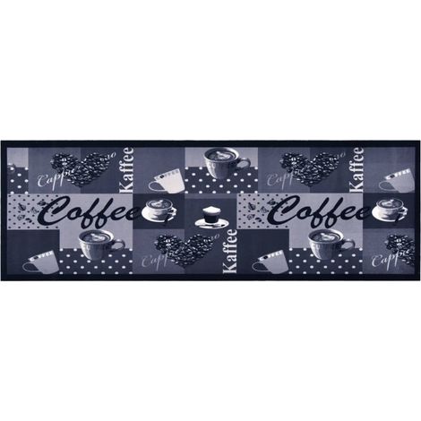 Küchenteppich Waschbar Kaffee Blau 60x180 cm