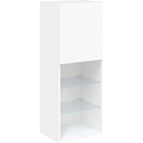 Mobile TV multimediale scaffale per televisione televisione buffet sala da pranzo soggiorno camera da letto con luci a LED 40,5 x 30 x 102 cm bianco 020026596