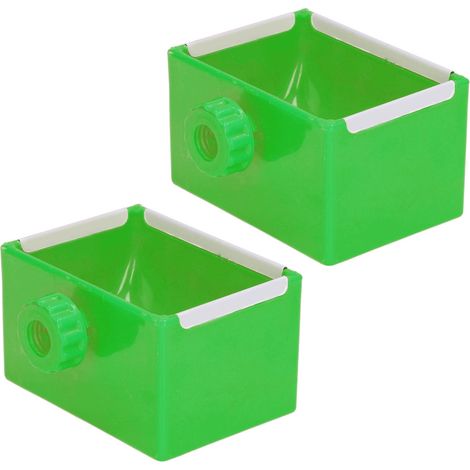 Lot de 2 gamelles suspendues pour petits animaux - gobelet d'eau pour hamster, oiseau, pigeon, écureuil, lapin - vert (1/5)