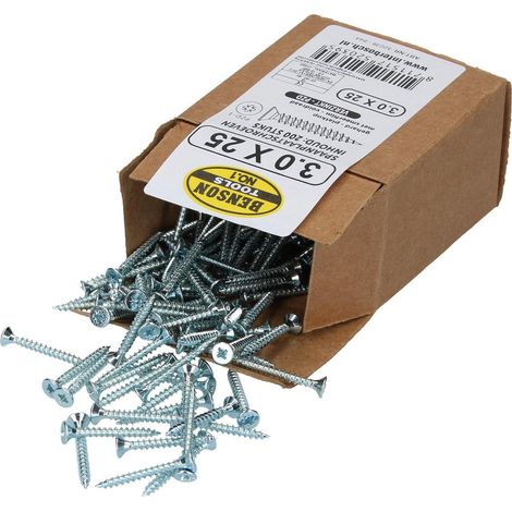 Paquete de 200 tornillos para tableros de aglomerado de madera galvanizados - 3,0x25 mm